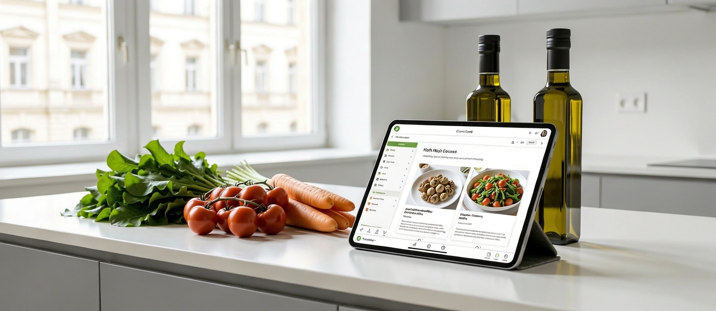 Moderne Vorbereitung in der GesundKochen Wien Küche